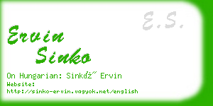 ervin sinko business card